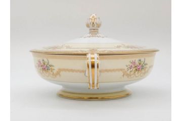 オールドノリタケ　NORITAKE　金彩　ゴールドの装飾が華やかさを演出するチューリン&シュガーポット(花、フラワー、ボンボン入れ、小物入れ、蓋物、洋食器)(R-074113)
