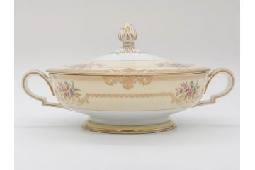 オールドノリタケ　NORITAKE　金彩　ゴールドの装飾が華やかさを演出するチューリン&シュガーポット(花、フラワー、ボンボン入れ、小物入れ、蓋物、洋食器)(R-074113)