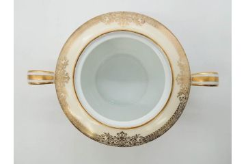 オールドノリタケ　NORITAKE　金彩　ゴールドの装飾が華やかさを演出するチューリン&シュガーポット(花、フラワー、ボンボン入れ、小物入れ、蓋物、洋食器)(R-074113)