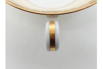 オールドノリタケ　NORITAKE　金彩　繊細なデザインがエレガントな雰囲気を醸し出すスープカップ&ソーサー3客セット(花、フラワー、C&S、洋食器)(R-074114)
