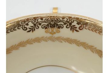 オールドノリタケ　NORITAKE　金彩　繊細なデザインがエレガントな雰囲気を醸し出すスープカップ&ソーサー3客セット(花、フラワー、C&S、洋食器)(R-074114)