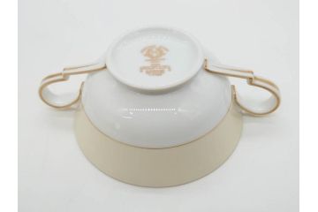 オールドノリタケ　NORITAKE　金彩　繊細なデザインがエレガントな雰囲気を醸し出すスープカップ&ソーサー3客セット(花、フラワー、C&S、洋食器)(R-074114)