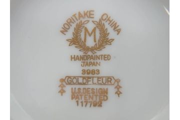 オールドノリタケ　NORITAKE　金彩　繊細なデザインがエレガントな雰囲気を醸し出すスープカップ&ソーサー3客セット(花、フラワー、C&S、洋食器)(R-074114)