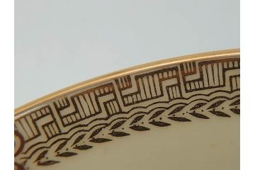 オールドノリタケ　NORITAKE　金彩　繊細なデザインがエレガントな雰囲気を醸し出すスープカップ&ソーサー3客セット(花、フラワー、C&S、洋食器)(R-074114)