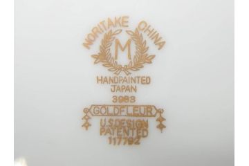 オールドノリタケ　NORITAKE　金彩　繊細なデザインがエレガントな雰囲気を醸し出すスープカップ&ソーサー3客セット(花、フラワー、C&S、洋食器)(R-074114)