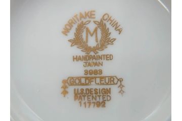 オールドノリタケ　NORITAKE　金彩　繊細なデザインがエレガントな雰囲気を醸し出すスープカップ&ソーサー3客セット(花、フラワー、C&S、洋食器)(R-074115)
