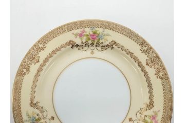 オールドノリタケ　NORITAKE　金彩　繊細なデザインがエレガントな雰囲気を醸し出すスープカップ&ソーサー3客セット(花、フラワー、C&S、洋食器)(R-074115)