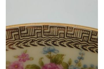 オールドノリタケ　NORITAKE　金彩　繊細なデザインがエレガントな雰囲気を醸し出すスープカップ&ソーサー3客セット(花、フラワー、C&S、洋食器)(R-074115)