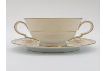 オールドノリタケ　NORITAKE　金彩　繊細なデザインがエレガントな雰囲気を醸し出すスープカップ&ソーサー3客セット(花、フラワー、C&S、洋食器)(R-074115)