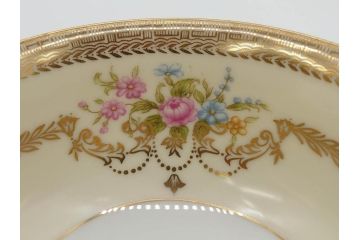 オールドノリタケ　NORITAKE　金彩　繊細なデザインがエレガントな雰囲気を醸し出すスープカップ&ソーサー3客セット(花、フラワー、C&S、洋食器)(R-074116)
