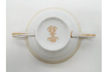 オールドノリタケ　NORITAKE　金彩　繊細なデザインがエレガントな雰囲気を醸し出すスープカップ&ソーサー3客セット(花、フラワー、C&S、洋食器)(R-074116)