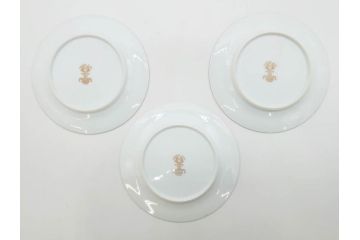 オールドノリタケ　NORITAKE　金彩　繊細なデザインがエレガントな雰囲気を醸し出すスープカップ&ソーサー3客セット(花、フラワー、C&S、洋食器)(R-074116)