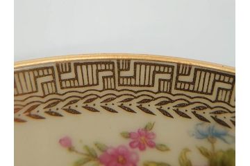 オールドノリタケ　NORITAKE　金彩　繊細なデザインがエレガントな雰囲気を醸し出すスープカップ&ソーサー3客セット(花、フラワー、C&S、洋食器)(R-074116)