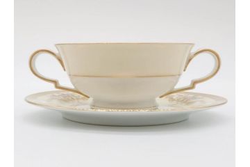 オールドノリタケ　NORITAKE　金彩　繊細なデザインがエレガントな雰囲気を醸し出すスープカップ&ソーサー3客セット(花、フラワー、C&S、洋食器)(R-074116)