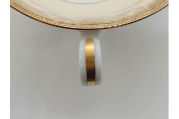 オールドノリタケ　NORITAKE　金彩　繊細なデザインがエレガントな雰囲気を醸し出すスープカップ&ソーサー3客セット(花、フラワー、C&S、洋食器)(R-074117)