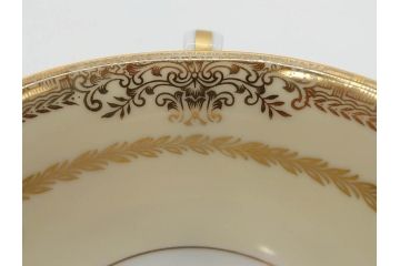 オールドノリタケ　NORITAKE　金彩　繊細なデザインがエレガントな雰囲気を醸し出すスープカップ&ソーサー3客セット(花、フラワー、C&S、洋食器)(R-074117)