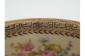 オールドノリタケ　NORITAKE　金彩　繊細なデザインがエレガントな雰囲気を醸し出すスープカップ&ソーサー3客セット(花、フラワー、C&S、洋食器)(R-074117)