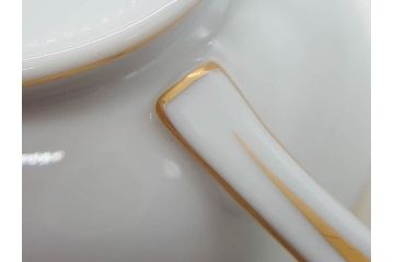 オールドノリタケ　NORITAKE　金彩　繊細なデザインがエレガントな雰囲気を醸し出すスープカップ&ソーサー3客セット(花、フラワー、C&S、洋食器)(R-074117)