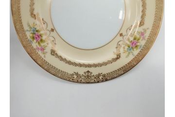 オールドノリタケ　NORITAKE　金彩　繊細なデザインがエレガントな雰囲気を醸し出すスープカップ&ソーサー3客セット(花、フラワー、C&S、洋食器)(R-074117)