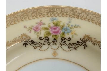 オールドノリタケ　NORITAKE　金彩　繊細なデザインがエレガントな雰囲気を醸し出すスープカップ&ソーサー3客セット(花、フラワー、C&S、洋食器)(R-074117)