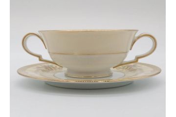 オールドノリタケ　NORITAKE　金彩　繊細なデザインがエレガントな雰囲気を醸し出すスープカップ&ソーサー3客セット(花、フラワー、C&S、洋食器)(R-074117)