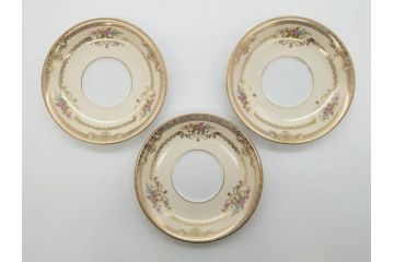 オールドノリタケ　NORITAKE　金彩　ティータイムが華やかになるティーカップ&ソーサー3客セット(花、フラワー、C&S、洋食器)(R-074118)