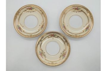オールドノリタケ　NORITAKE　金彩　ティータイムが華やかになるティーカップ&ソーサー3客セット(花、フラワー、C&S、洋食器)(R-074119)