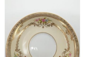 オールドノリタケ　NORITAKE　金彩　ティータイムが華やかになるティーカップ&ソーサー3客セット(花、フラワー、C&S、洋食器)(R-074119)