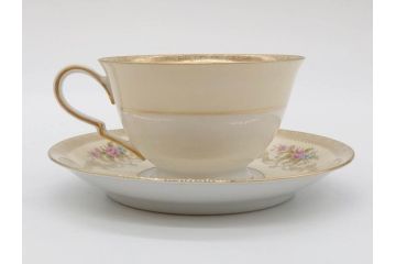 オールドノリタケ　NORITAKE　金彩　ティータイムが華やかになるティーカップ&ソーサー3客セット(花、フラワー、C&S、洋食器)(R-074119)