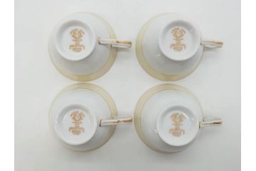 オールドノリタケ　NORITAKE　金彩　ティータイムが華やかになるティーカップ&ソーサー4客セット(花、フラワー、C&S、洋食器)(R-074120)
