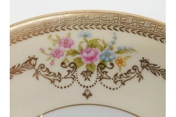 オールドノリタケ　NORITAKE　金彩　繊細なデザインが煌びやかな印象を与えるプレート6枚セット(花、フラワー、皿、洋食器)(R-074121)