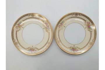 オールドノリタケ　NORITAKE　金彩　繊細なデザインが煌びやかな印象を与えるプレート6枚セット(花、フラワー、皿、洋食器)(R-074121)