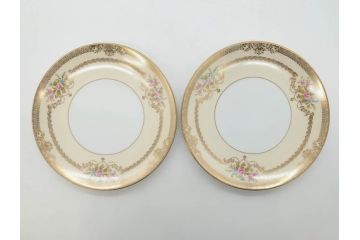 オールドノリタケ　NORITAKE　金彩　繊細なデザインが煌びやかな印象を与えるプレート6枚セット(花、フラワー、皿、洋食器)(R-074121)