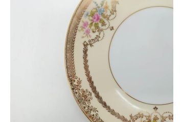 オールドノリタケ　NORITAKE　金彩　繊細なデザインが煌びやかな印象を与えるプレート6枚セット(花、フラワー、皿、洋食器)(R-074122)