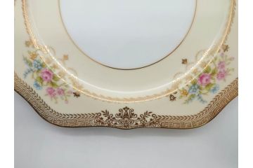 オールドノリタケ　NORITAKE　金彩　洗練されたフォルムが優雅な雰囲気を醸し出すプレート5枚セット(花、フラワー、皿、洋食器)(R-074123)