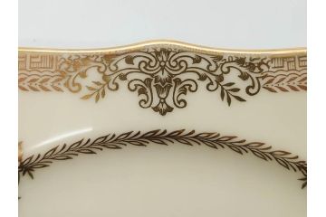 オールドノリタケ　NORITAKE　金彩　洗練されたフォルムが優雅な雰囲気を醸し出すプレート5枚セット(花、フラワー、皿、洋食器)(R-074123)