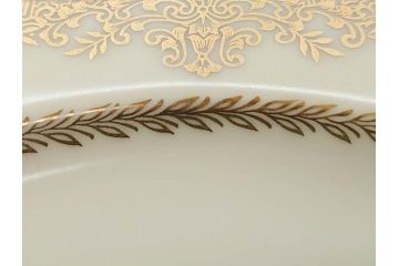 オールドノリタケ　NORITAKE　金彩　洗練されたフォルムが優雅な雰囲気を醸し出すプレート5枚セット(花、フラワー、皿、洋食器)(R-074123)