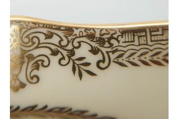 オールドノリタケ　NORITAKE　金彩　洗練されたフォルムが優雅な雰囲気を醸し出すプレート5枚セット(花、フラワー、皿、洋食器)(R-074123)