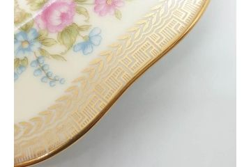 オールドノリタケ　NORITAKE　金彩　洗練されたフォルムが優雅な雰囲気を醸し出すプレート5枚セット(花、フラワー、皿、洋食器)(R-074123)