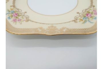 オールドノリタケ　NORITAKE　金彩　洗練されたフォルムが優雅な雰囲気を醸し出すプレート5枚セット(花、フラワー、皿、洋食器)(R-074123)