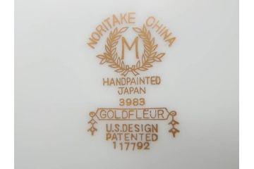 オールドノリタケ　NORITAKE　金彩　洗練されたフォルムが優雅な雰囲気を醸し出すプレート5枚セット(花、フラワー、皿、洋食器)(R-074123)
