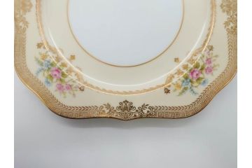 オールドノリタケ　NORITAKE　金彩　洗練されたフォルムが優雅な雰囲気を醸し出すプレート6枚セット(花、フラワー、皿、洋食器)(R-074124)
