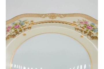 オールドノリタケ　NORITAKE　金彩　洗練されたフォルムが優雅な雰囲気を醸し出すプレート6枚セット(花、フラワー、皿、洋食器)(R-074124)