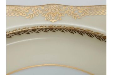 オールドノリタケ　NORITAKE　金彩　洗練されたフォルムが優雅な雰囲気を醸し出すプレート6枚セット(花、フラワー、皿、洋食器)(R-074124)
