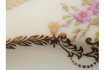 オールドノリタケ　NORITAKE　金彩　洗練されたフォルムが優雅な雰囲気を醸し出すプレート6枚セット(花、フラワー、皿、洋食器)(R-074124)