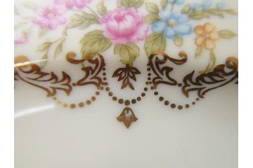 オールドノリタケ　NORITAKE　金彩　洗練されたフォルムが優雅な雰囲気を醸し出すプレート6枚セット(花、フラワー、皿、洋食器)(R-074124)