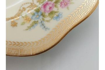 オールドノリタケ　NORITAKE　金彩　洗練されたフォルムが優雅な雰囲気を醸し出すプレート6枚セット(花、フラワー、皿、洋食器)(R-074124)