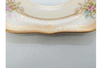 オールドノリタケ　NORITAKE　金彩　洗練されたフォルムが優雅な雰囲気を醸し出すプレート6枚セット(花、フラワー、皿、洋食器)(R-074124)