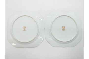 オールドノリタケ　NORITAKE　金彩　洗練されたフォルムが優雅な雰囲気を醸し出すプレート6枚セット(花、フラワー、皿、洋食器)(R-074124)