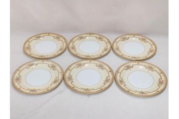 オールドノリタケ　NORITAKE　金彩　ゴールドのデザインが高級感を高めるプレート6枚セット(花、フラワー、皿、洋食器)(R-074125)